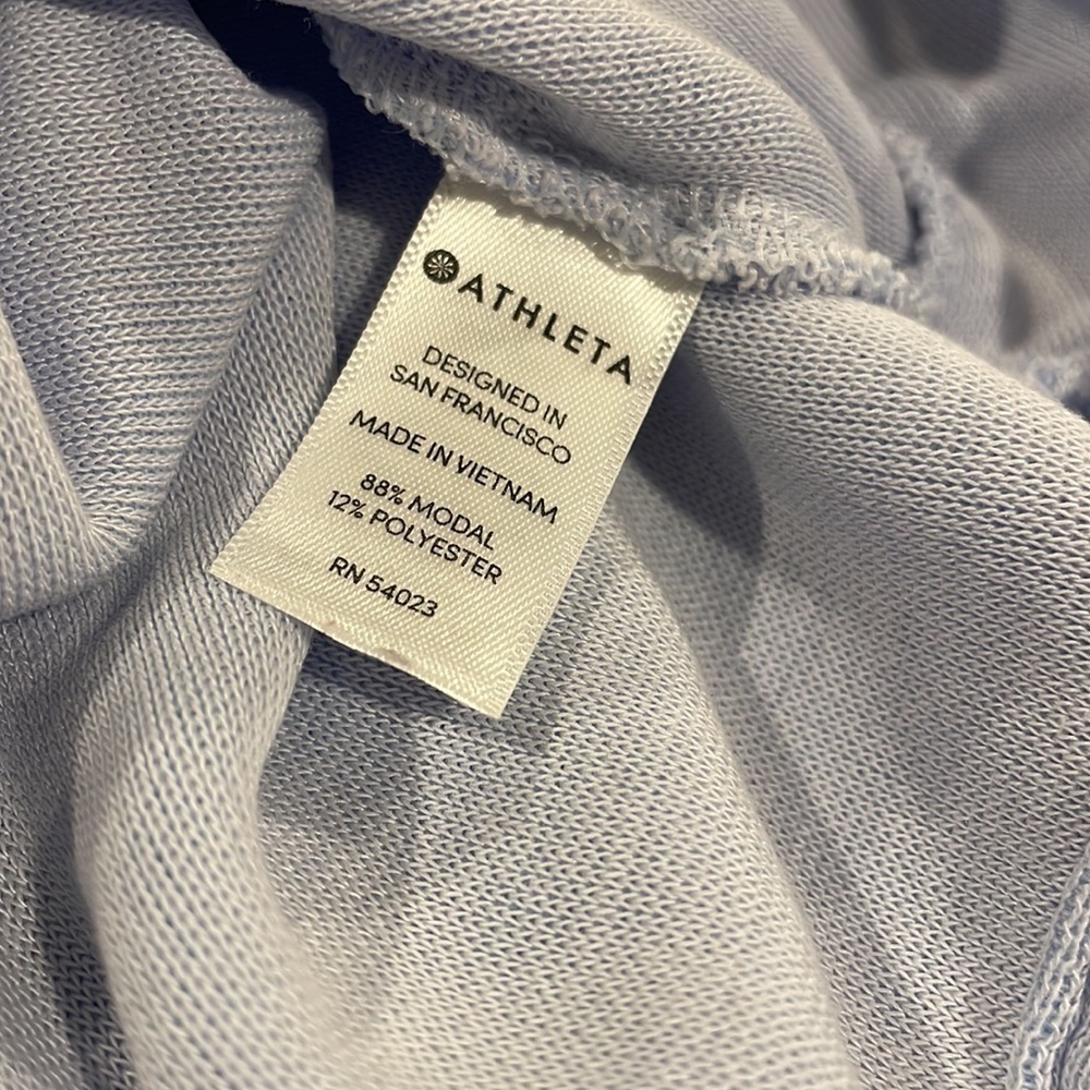 Athleta Blue Serenity Criss Cross Sweatshirt Size Small - Picture 6 of 9